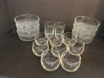 Clear Glass Collection Including 6 Salad Bowls