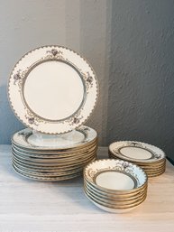 Noritake China Adrsley Pattern: Dinner Plates, Fruit/Dessert Bowls, Bread & Butter Plates