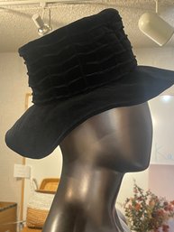 Vintage Hat #2, Black Velvet Bucket Hat
