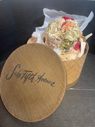 Vintage Hat 6 - Flowered With Velvet Ribbon