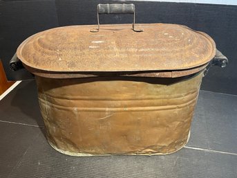 Copper Pot With Lid And Handles    - 22 Inches Wide