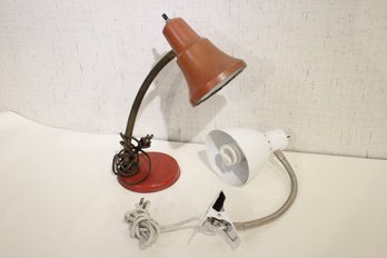 Two Industrial Desk Lamps