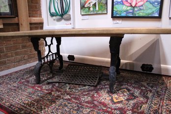 Coffee Table With Cast Iron Sewing Machine Base