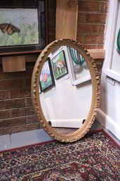Plastic Hollywood Regency Style Oval Mirror