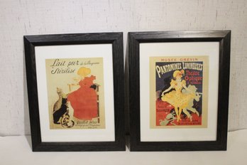 2 Famous French Advertising Prints, Lait Pur Strilis De La Vingeanne, Pantomimes Lumineuses