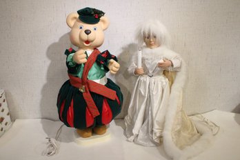 2 Vintage Animated Christmas Dolls
