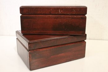 2 Vintage Cherry Wood Humidors