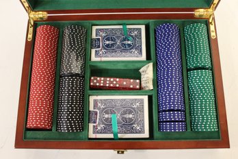 Poker Chip Set In Hand Crafted Luxury Wood Case