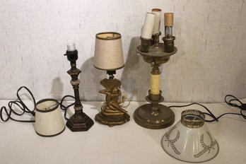 Vintage Metal Table Lamps, Bronze, Brass