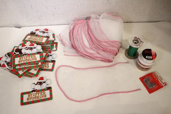 Packs Of Stockings, Stocking Cards, Ribbon, Ornament Hooks