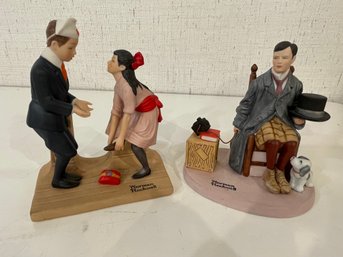 Set Of 2 6' High Norman Rockwell 'First Dance And 'Self-Portrait' Figurines