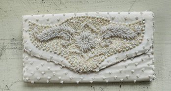 Vintage Richere Walborg Cream Beaded Evening Clutch