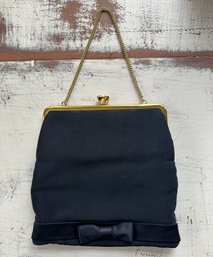 Vintage Black 1950s Mid Century Purse