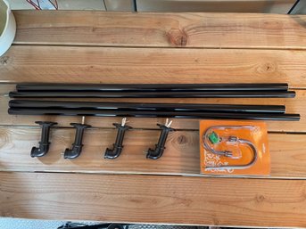 Industrial Style Curtain Rods, Brass Wall Hooks