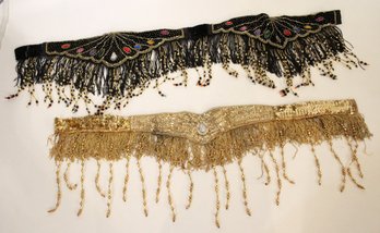 2 Sequin And Fringe Belly Dance Hip Scarves