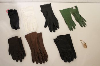 Vintage Leather, Faux Leather Womens Gloves