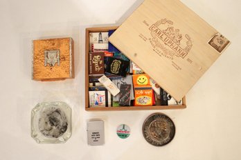 Vintage Bronze/Copper & 925 Silver Box, Vintage Matches, Mickey Mouse Coaster