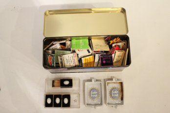 Vinage Matches, 2 Porcelain Cherub Cameo Ashtrays