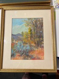 Original Pastel Landscape , Framed.