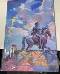 Original 12 X 18 Pastel Of A Statue