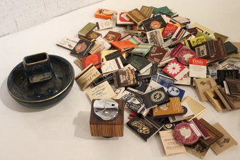 Vintage Ronson Varaflame 'Ambassador' Table Lighter, Ashtray, Vintage Matches