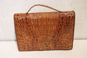 Genuine Alligator Skin Clutch Bag, Floral Leather Wallet