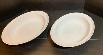 2 Oval Ceramic Serving Bowls,  16 X 12 Inch