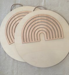 2 Large Wood Craft Signs