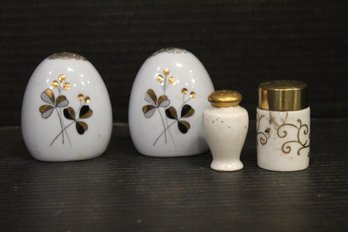 Vintage, Hand-painted Porcelain Miniature Salt And Pepper Shakers