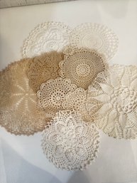Doily Lot #1,  11 Assorted Round Doilies