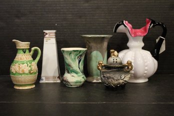 Fenton 'Black Rose' Pitcher, Other Stylized Vases