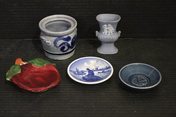 Vintage Marzi & Remy Stoneware, Franciscan Apple Dish, Royal Copenhagen, Air France Porcelain Butter Pat Dish