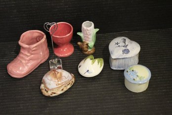 Vintage Ceramic Tiny Trinkets And Planters, McCoy Hyacinth Vase