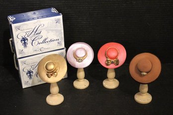 Lot Of 4 Princess Arabella High Fashion Hat Collection Designed To Display Rings 2 Box