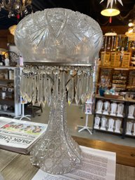Vintage Crystal Dome Shape Cut Glass Lamp