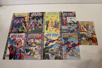 9 Comic Books-Super Heroes Stamp Album Celebrate Century USPS 1970s