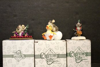 Set Of 3 Figurines From The Charming Tails Collection Original Box