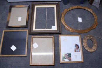 Lot Of 7 Wood Frames Various Sizes