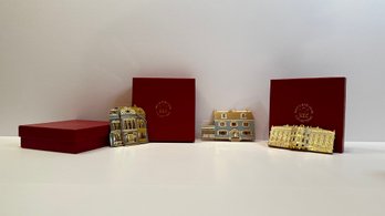 Bing & Grndahl B&G Collections  Set Of 3 Brass Architectural Ornaments With Original Boxes