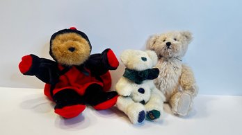 Vintage Boyds Bears & Collectors Edition Plush Lot  GAC Ladybug Bear, Boyds Gadget Bear, And Mohair Bear