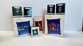 Vintage Hallmark Keepsake Ornament Lot  Collectors Series Teddy Bears & Town And Country Sets