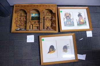 Vintage Mexican, Native American Folk Art Prints By Gerda Christoffersen