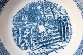 Set Of 9 5  1/2 In Small Dessert/cereal Bowls Currer & Ives