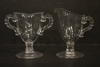 Set Of Vintage Candlewick Tall Cream And Sugar Dishes