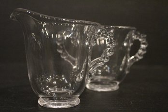 Vintage Candlewick Short Cream And Sugar Containers