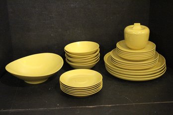 Vintage Melamine Dinnerware Set, Harvest Gold