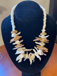 Wood And Shell Necklace