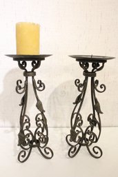 2 Iron Candle Holders