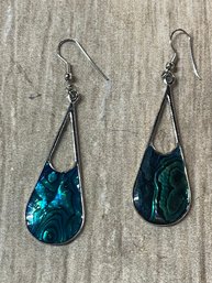 Shell And Silver Tone Earrings