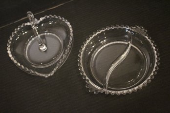 Set Of 2 Vintage Candlewick Clear Glass Serving Dishes